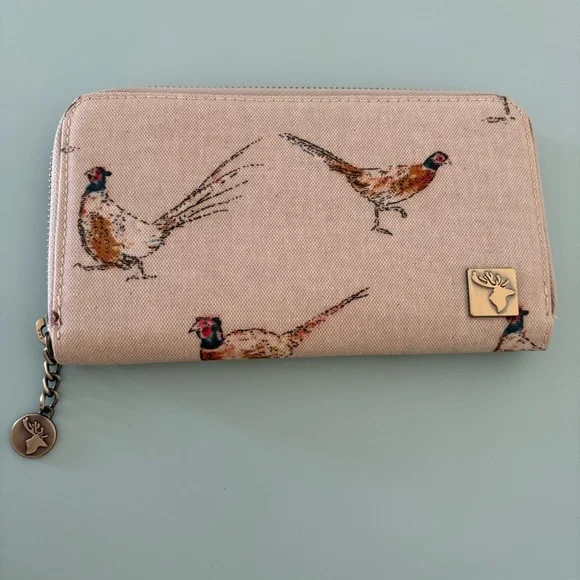 NWT House of Tweed Pheasant Print Zippered Wallet - Picture 5 of 8